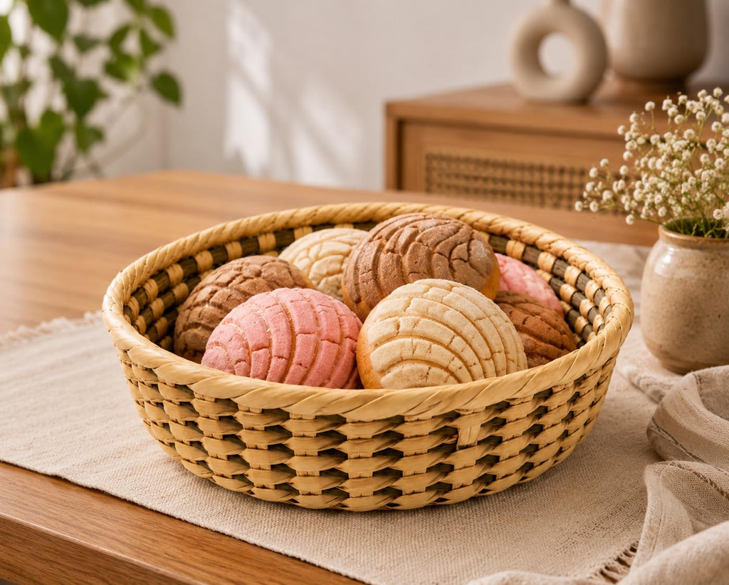 DREAMCO SUPPLIES Handwoven Mexican Tortilla Basket, Palm Straw Tortillero, Decorative Bowl Warmer, Sizes Small, Medium and Large, Handmade in Mexico
