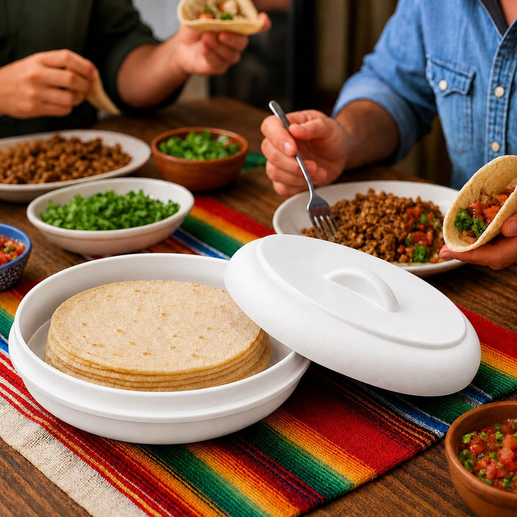 DREAMCO SUPPLIES Tortillero Microwavable Tortilla Warmer-Keeper with Lid – Insulated Plastic Tortilla Holder, Dishwasher Safe – Keeper for Home and Restaurant Use