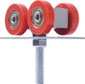 Steel 4-wheel trolley for sliding gates with powder coating and nylon-coated bearings