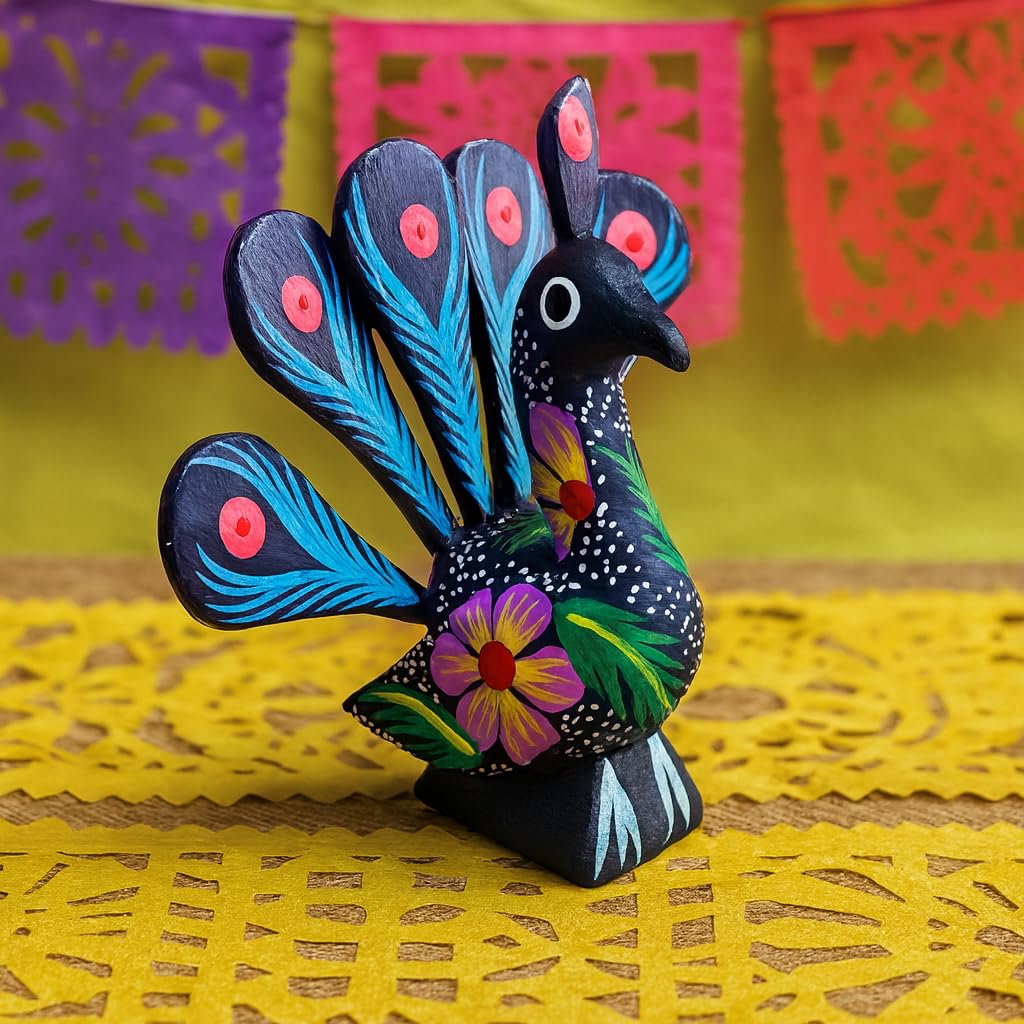 DREAMCO SUPPLIES Alebrijes Wood Carving Sculptures, Oaxacan Alebrije Set of 5, Multicolor, Hand-Painted, Mexican Folk Art, 2-3 Inches