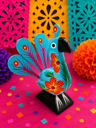 DREAMCO SUPPLIES Alebrijes Wood Carving Sculptures, Oaxacan Alebrije Set of 5, Multicolor, Hand-Painted, Mexican Folk Art, 2-3 Inches