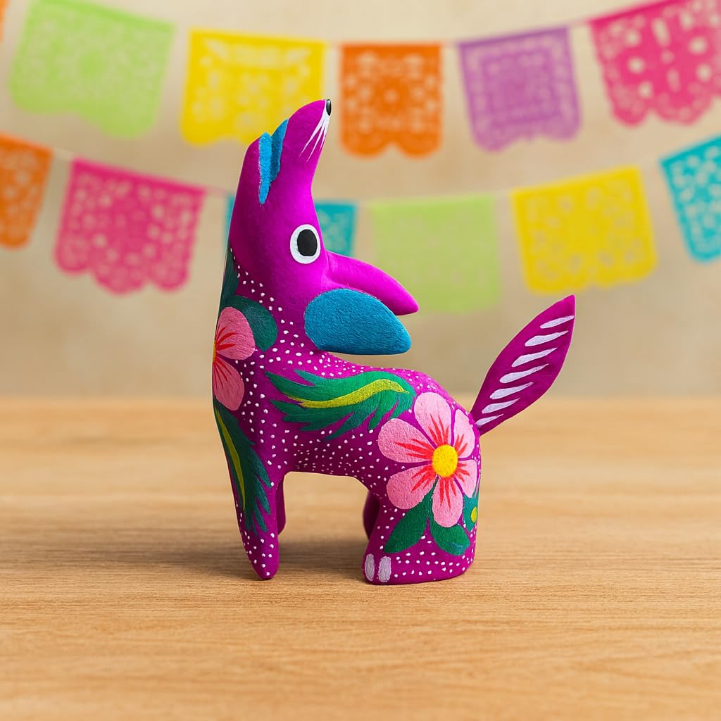 DREAMCO SUPPLIES Alebrijes Wood Carving Sculptures, Oaxacan Alebrije Set of 5, Multicolor, Hand-Painted, Mexican Folk Art, 2-3 Inches