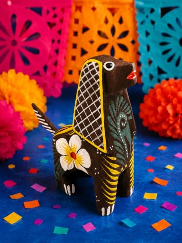 DREAMCO SUPPLIES Alebrijes Wood Carving Sculptures, Oaxacan Alebrije Set of 5, Multicolor, Hand-Painted, Mexican Folk Art, 2-3 Inches