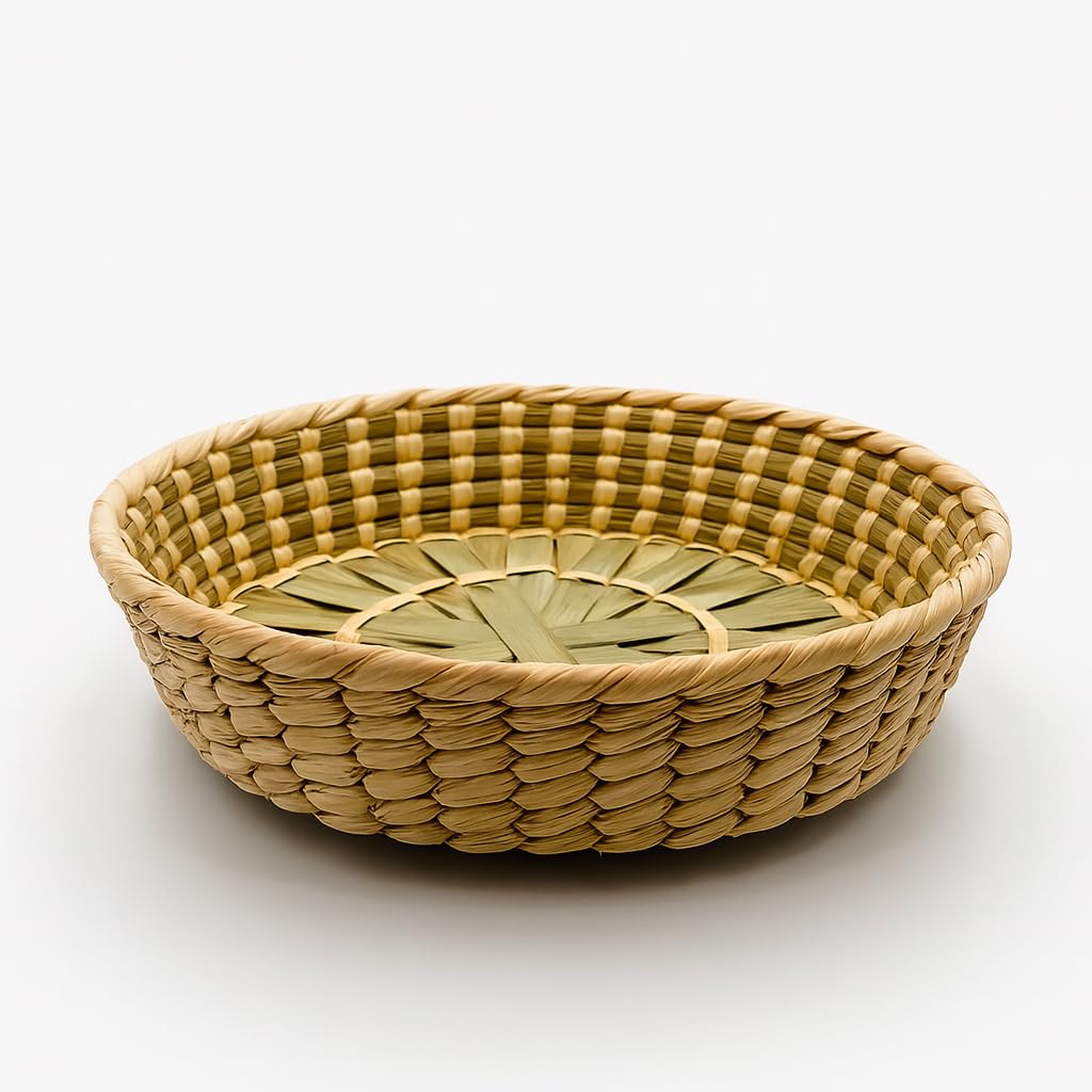 DREAMCO SUPPLIES Handwoven Mexican Tortilla Basket, Palm Straw Tortillero, Decorative Bowl Warmer, Sizes Small, Medium and Large, Handmade in Mexico