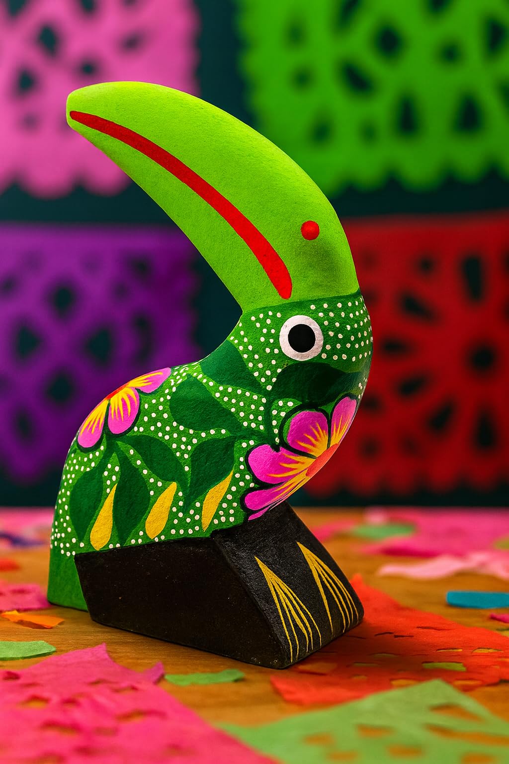 DREAMCO SUPPLIES Alebrijes Wood Carving Sculptures, Oaxacan Alebrije Set of 5, Multicolor, Hand-Painted, Mexican Folk Art, 2-3 Inches