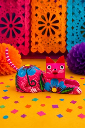 DREAMCO SUPPLIES Alebrijes Wood Carving Sculptures, Oaxacan Alebrije Set of 5, Multicolor, Hand-Painted, Mexican Folk Art, 2-3 Inches