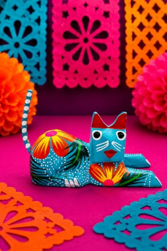 DREAMCO SUPPLIES Alebrijes Wood Carving Sculptures, Oaxacan Alebrije Set of 5, Multicolor, Hand-Painted, Mexican Folk Art, 2-3 Inches