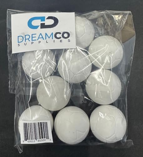 White replacement foosball table balls, pack of 10, 1.33 inch