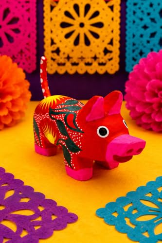 DREAMCO SUPPLIES Alebrijes Wood Carving Sculptures, Oaxacan Alebrije Set of 5, Multicolor, Hand-Painted, Mexican Folk Art, 2-3 Inches