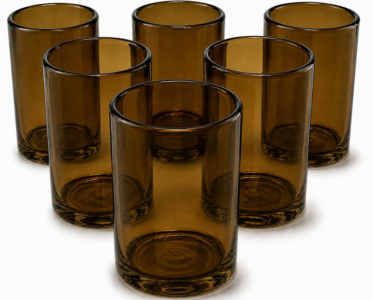 DREAMCO SUPPLIES Handblown Glass Drinkware Set of 6(16Oz), Solid Colors