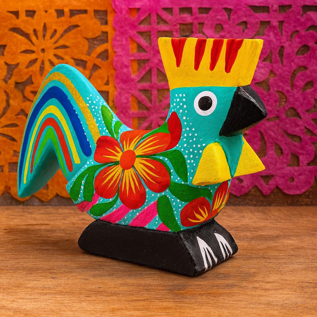 DREAMCO SUPPLIES Alebrijes Wood Carving Sculptures, Oaxacan Alebrije Set of 5, Multicolor, Hand-Painted, Mexican Folk Art, 2-3 Inches