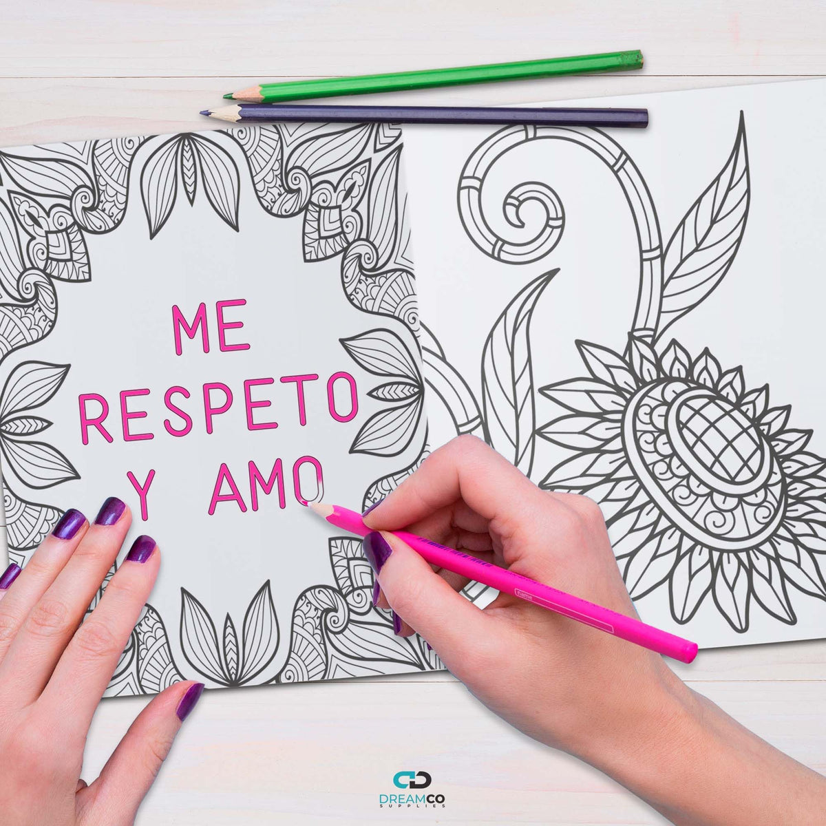 Manifiesto Paz y Calma mandala coloring book cover, Spanish edition