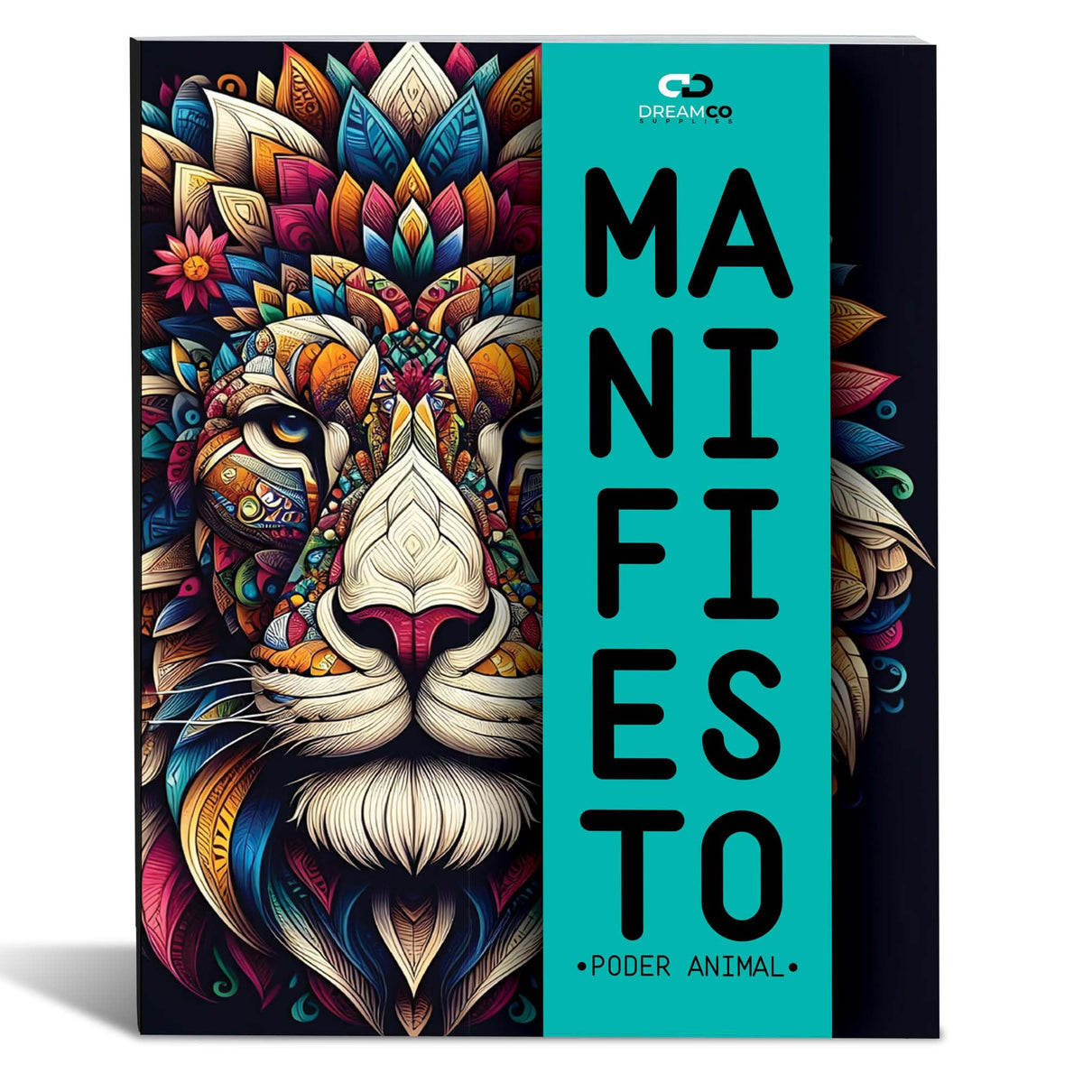Manifiesto Poder Animal mandala coloring book cover, Spanish edition
