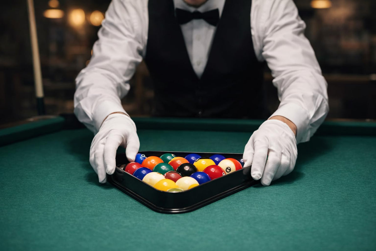 Black plastic billiard ball triangle rack for 2-1/4 inch balls