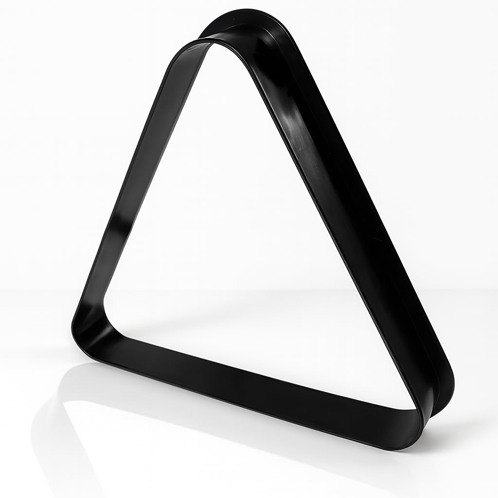 Black plastic billiard ball triangle rack for 2-1/4 inch balls