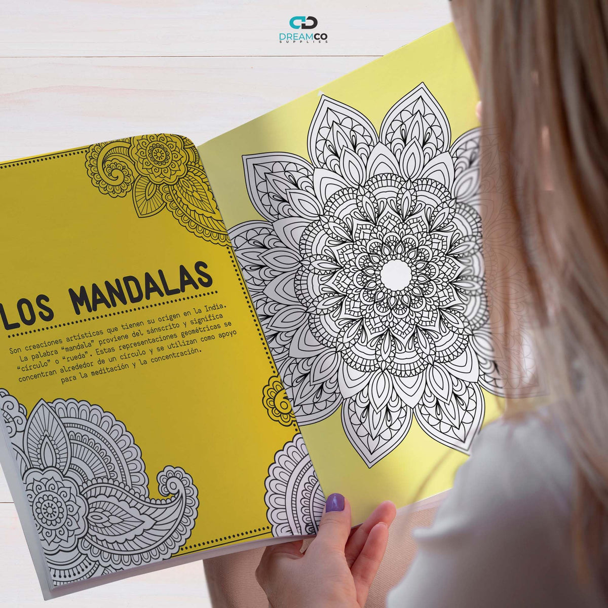 Manifiesto Paz y Calma mandala coloring book cover, Spanish edition
