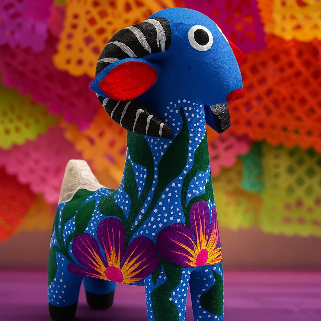 DREAMCO SUPPLIES Alebrijes Wood Carving Sculptures, Oaxacan Alebrije Set of 5, Multicolor, Hand-Painted, Mexican Folk Art, 2-3 Inches