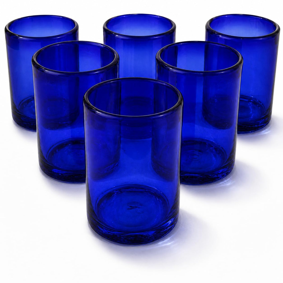 DREAMCO SUPPLIES Handblown Glass Drinkware Set of 6(16Oz), Solid Colors