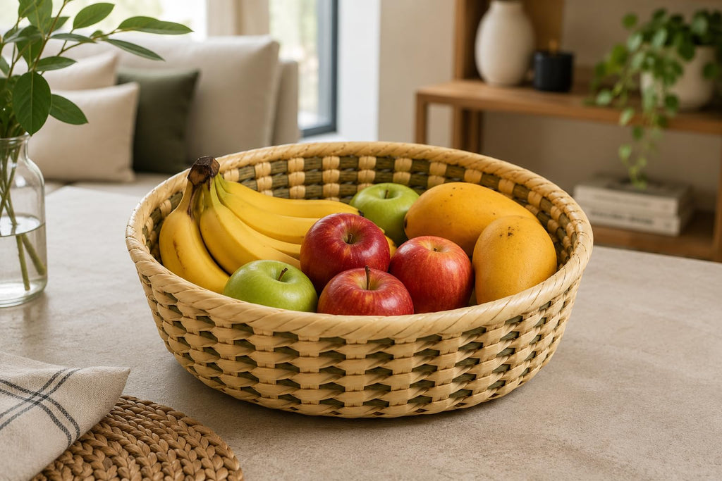 DREAMCO SUPPLIES Handwoven Mexican Tortilla Basket, Palm Straw Tortillero, Decorative Bowl Warmer, Sizes Small, Medium and Large, Handmade in Mexico