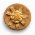 Handwoven natural palm tortilla warmer basket with lid