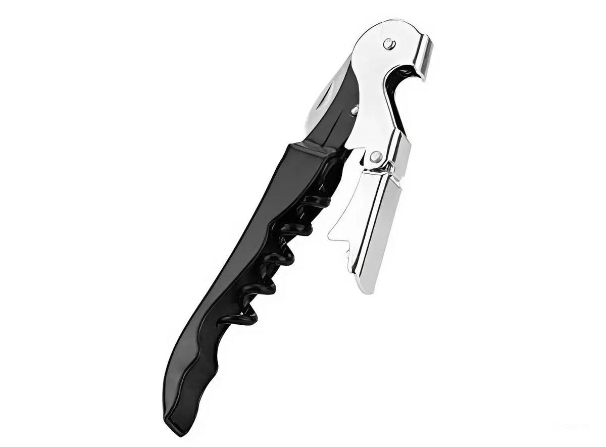 Stainless steel corkscrew kit with foil cutter and bottle opener