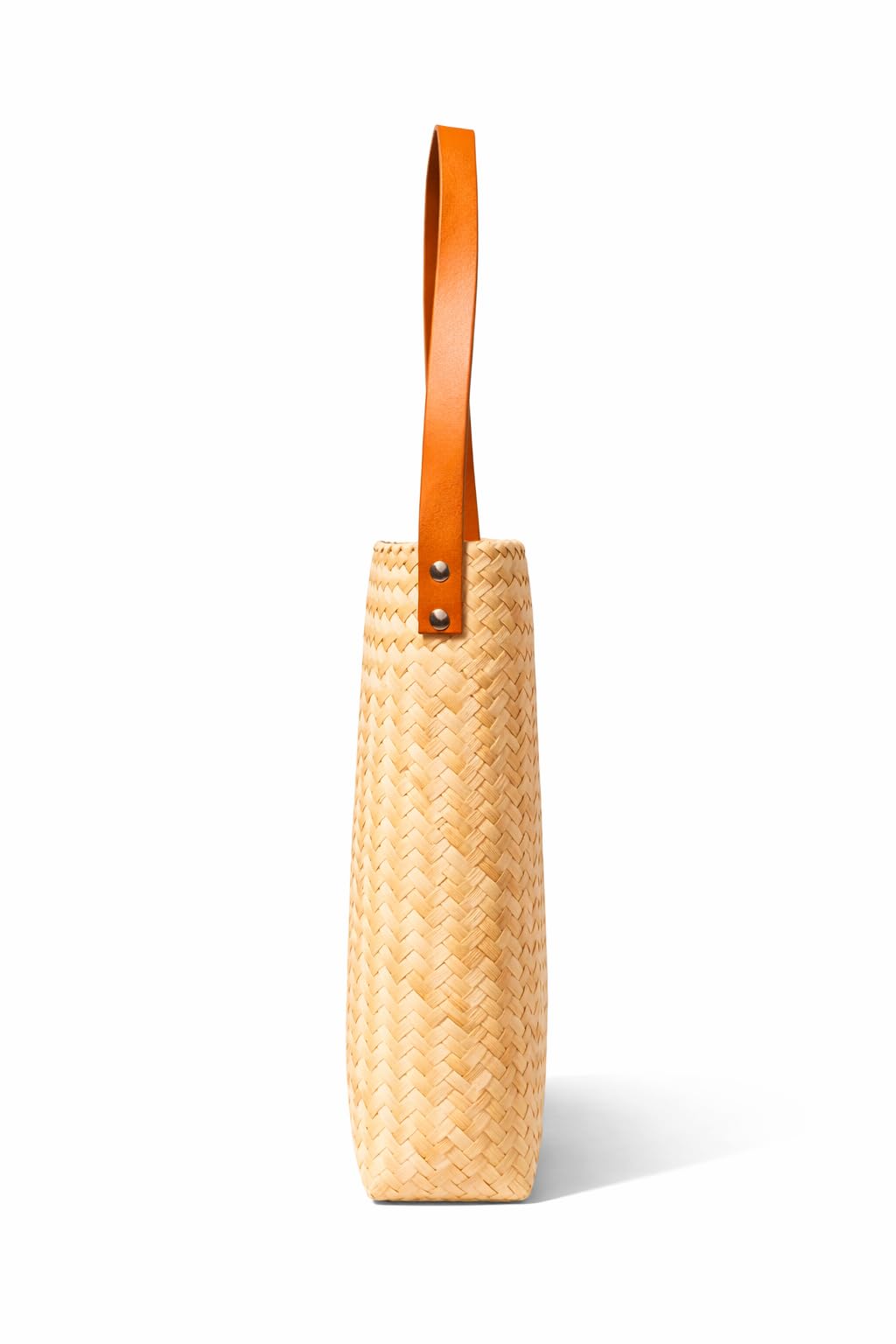 Natural handwoven palm straw tote bag with shoulder strap