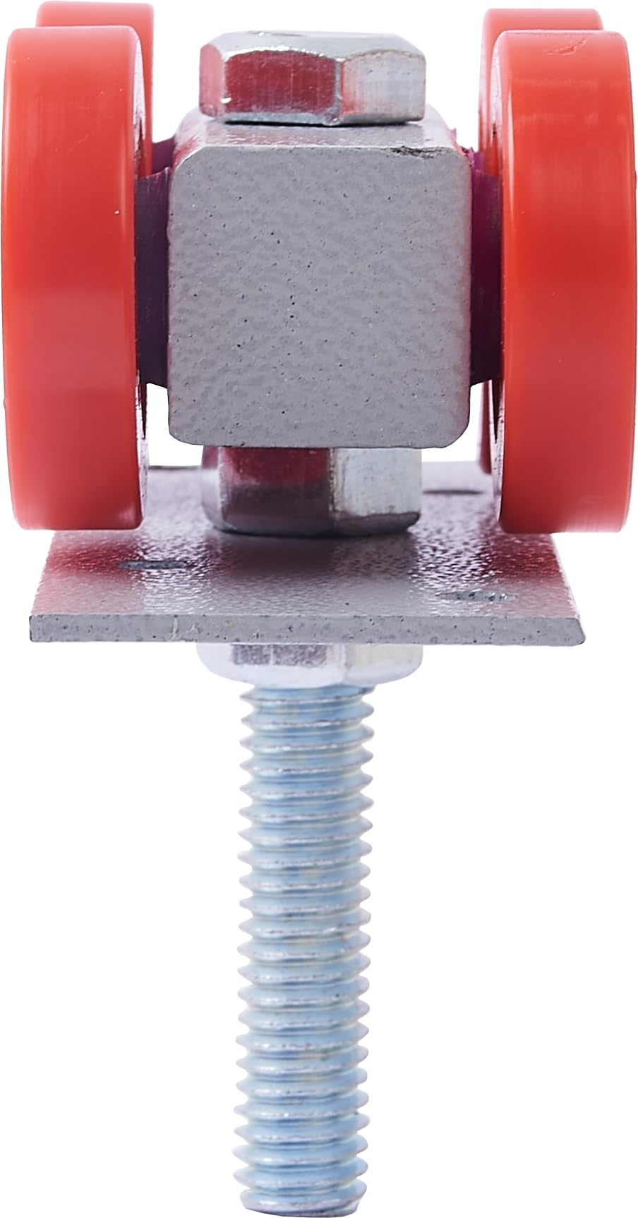 Steel 4-wheel trolley for sliding gates with powder coating and nylon-coated bearings