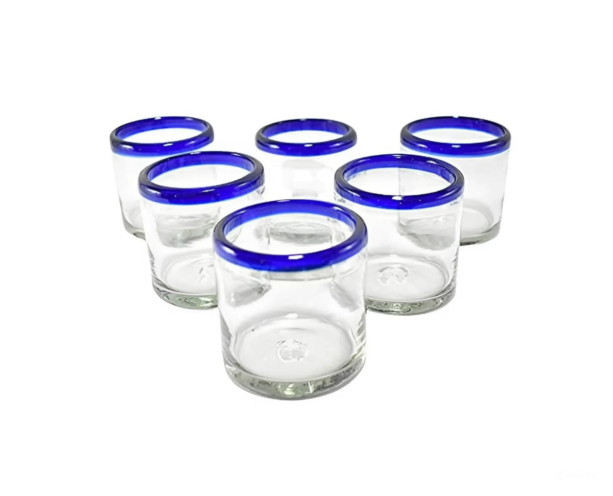 Hand-blown glass drinkware set, 12 ounce glasses
