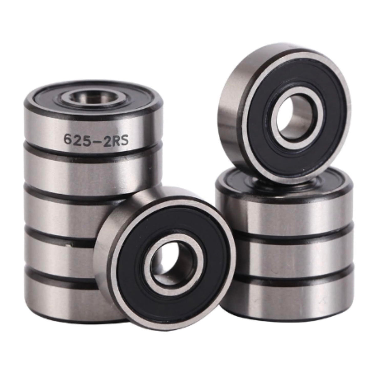625 2RS steel ball bearings, 10-pack, 5x16x5 mm